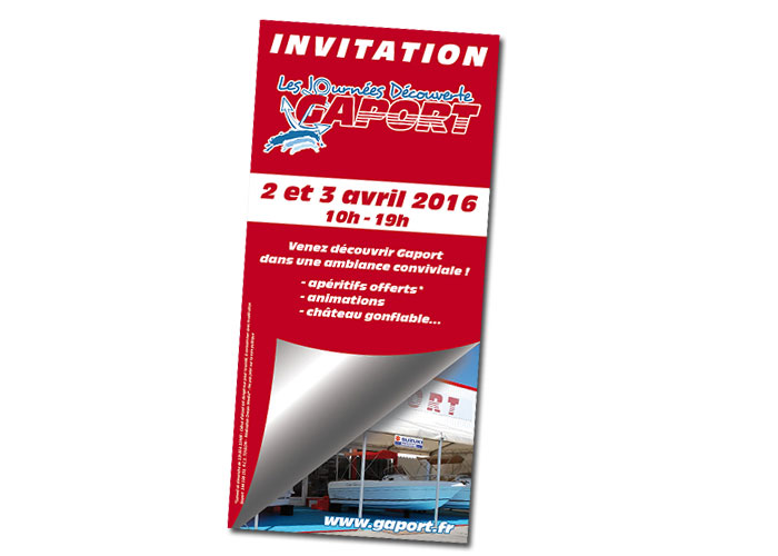 Réalisation flyer invitation pour la société Gaport à Hyères (83)