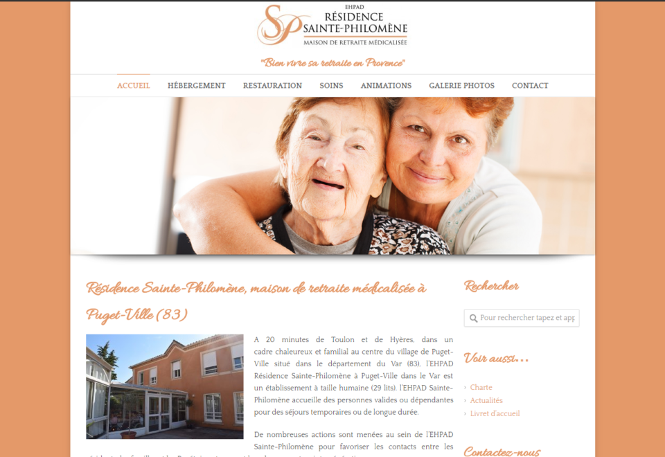 Refonte site internet Maison de retraite Sainte Philomène à Puget-Ville (83)