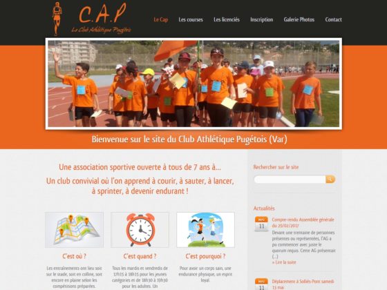 Création site internet pour le Club Athlétique Pugétois à Puget-Ville  (83)