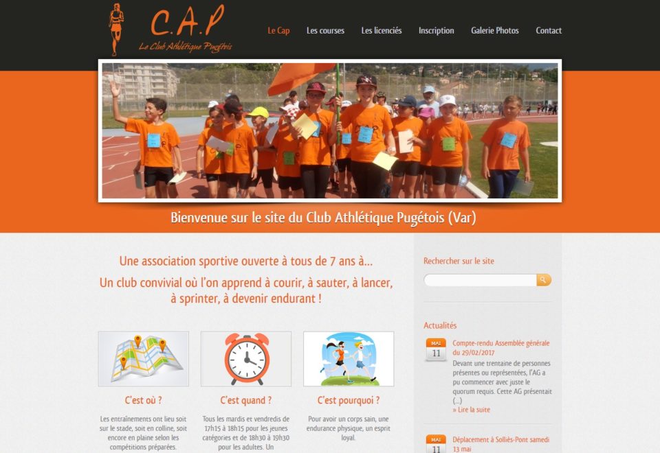 Création site internet pour le Club Athlétique Pugétois à Puget-Ville  (83)