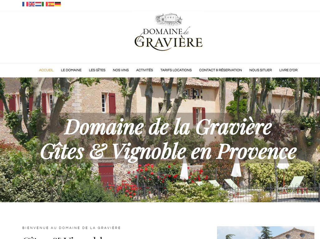 Site Internet Domaine de La Gravière à Flassans sur Issole